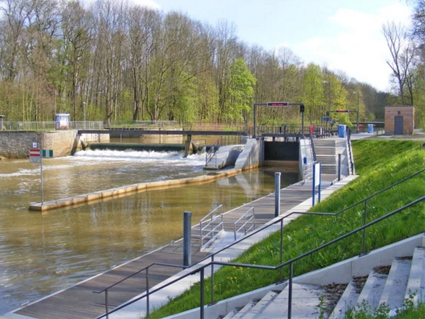 Schleuse an der Pleiße in Connewitz, Foto: Stadt Leipzig / Amt für Sport