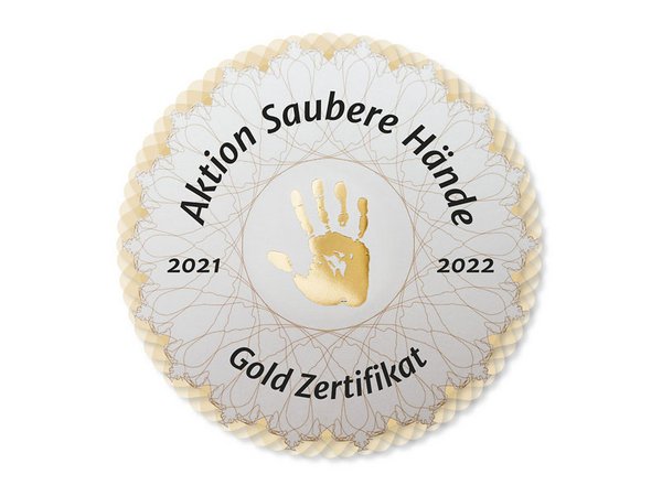 Das UKL hat erneut das Goldene Zertifikat der „Aktion saubere Hände“ bekommen.