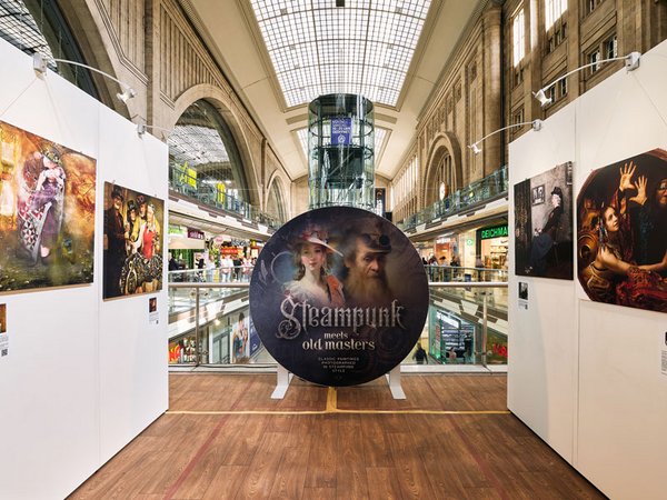 Ausstellung auf dem Leipziger Hauptbahnhof: Steampunk trifft alte Meister, Foto: Daniel Reiche