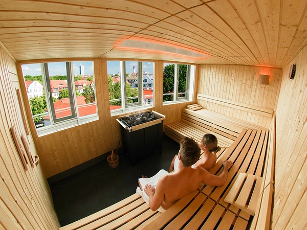 Finnische Skyline Sauna mit Blick über Leipzigs Dächer, Foto: RELAX plus