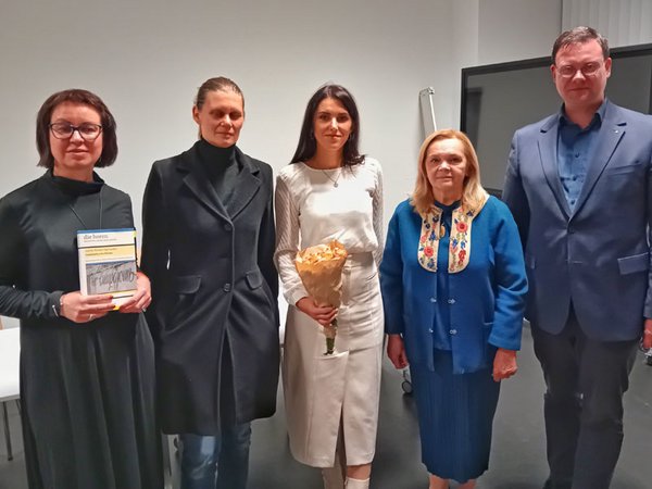 Natalka Sniadanka, Prof. Dr. Kerstin Preiwuß, Khrystyna Kozlovska, Lesja Seifert, Eric Buchmann, Foto: Lions Club Leipzig Saxonia