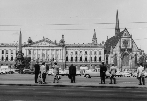 Die Universitätskirche kurz vor der Sprengung, Foto: Universitätsarchiv Leipzig