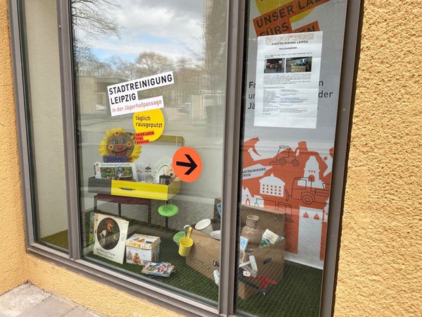 Schaufenster in Hainstraße, Foto: Stadtreinigung Leipzig