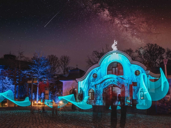 Fassadenprojektion auf dem Historischen Aquarium, Foto: Zoo Leipzig