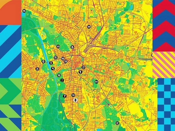 Karte der Sportroute, Grafik: Stadtgeschichtliches Museum Leipzig