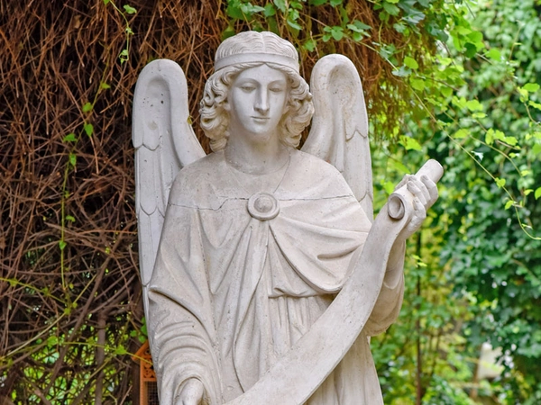 Engel vom Westgiebel der Leipziger Peterskirche, Foto: SGM / Markus Scholz