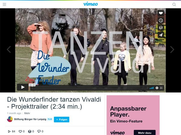 Projekttrailer auf vimeo.com: Die Wunderfinder tanzen Vivaldi