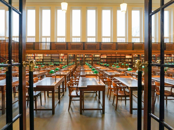 Sanierter Lesesaal Geisteswissenschaften in der Deutschen Nationalbibliothek in Leipzig, Foto: DNB