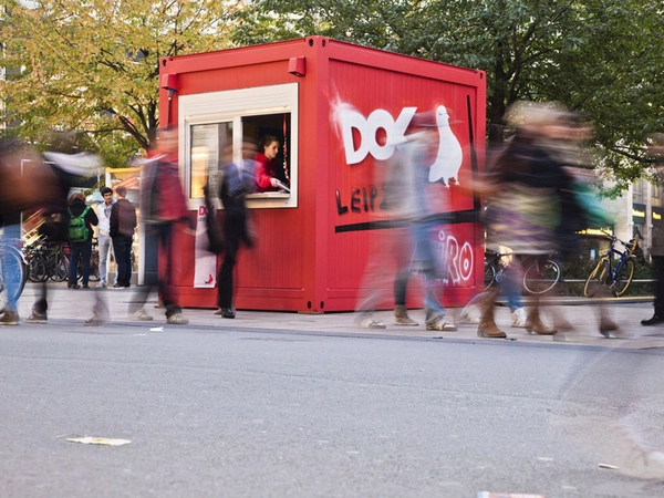 Info Box beim DOK Leipzig