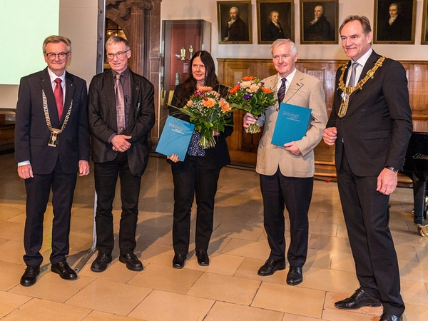 Prof. Hans Wiesmeth, Prof. Erich Schröger, Prof. Evamarie Hey-Hawkins, Prof. Frank-Dieter Kopinke, Burkhard Jung. Foto: André Künzelmann / UFZ