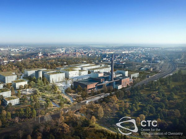 Das Center for the Transformation of Chemistry (CTC) soll auf dem Gelände der ehemaligen Zuckerfabrik in Delitzsch entstehen. Foto: HDR GmbH