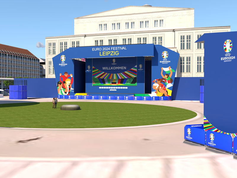 Die Fan Zone auf dem Augustusplatz zur UEFA EURO 2024™ in Leipzig