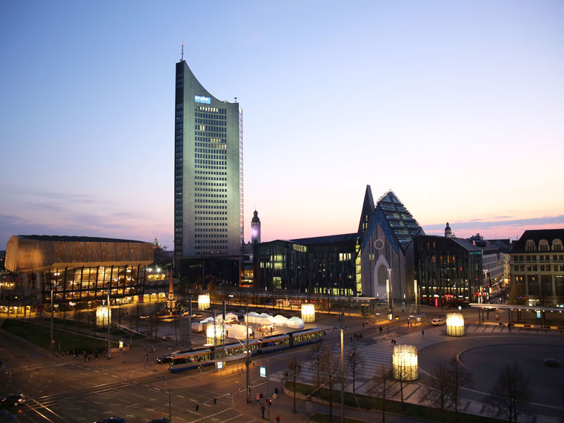  Blick vom FELIX auf den Leipziger Augustusplatz mit City-Hochhaus, Foto: Andreas Schmidt 