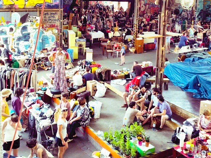 Flohmarkt auf dem Gelände der Feinkost eG Leipzig, Foto: Feinkost